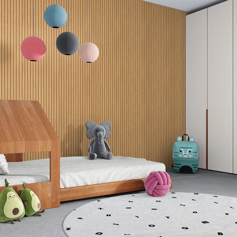 Quarto com ripado instalado