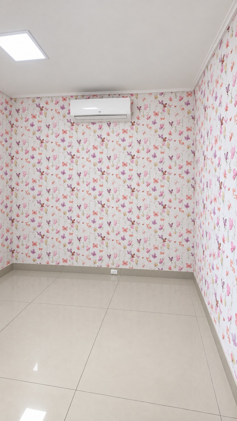 Papel de parede quarto de menina instalado pela Aplik Decor